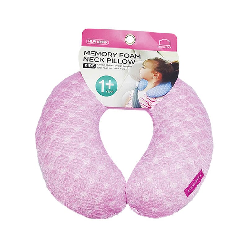Gối Kê Cổ Memory Foam Dành Cho Trẻ Em LocknLock, 22x21x7cm, 140G - 2 Màu (Xanh Dương, Hồng) image number null